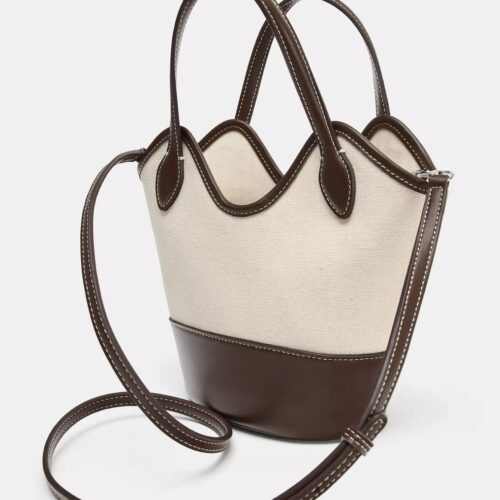 Zara sac bi-matière en toile
